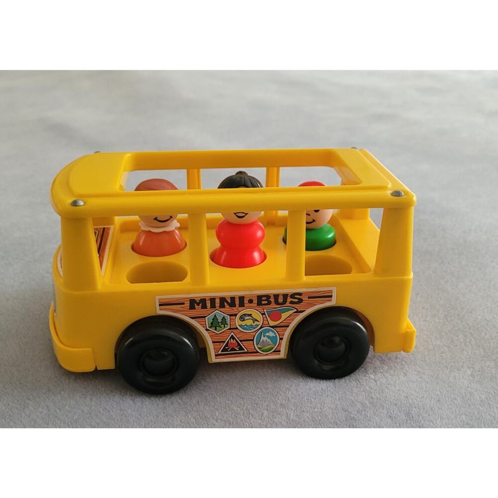 FISHER PRICE Little People Yellow Mini Bus-#141/Vintage 1988-Pampers Promotional - Picture 3 of 11